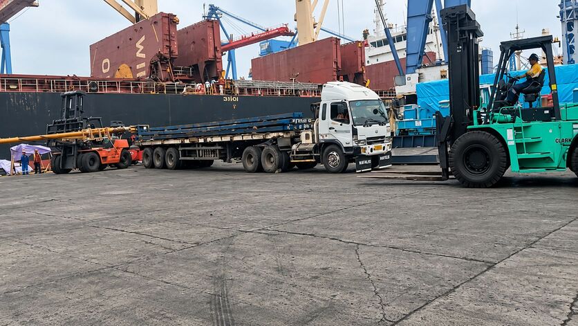 industrial port loading operations